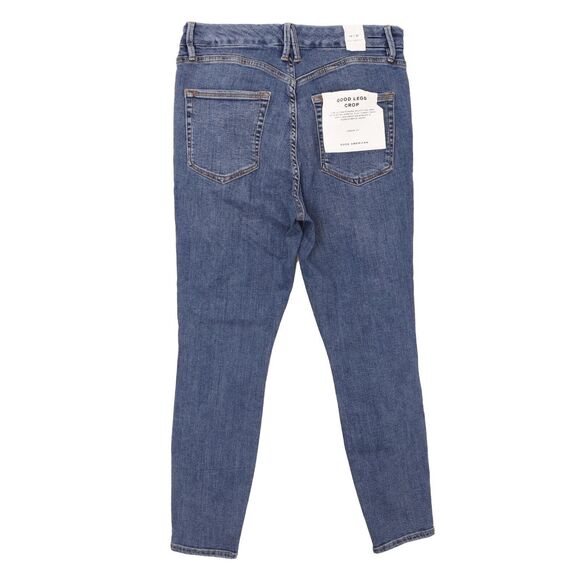 GOOD AMERICAN Good Legs Crop Skinny Stretch 12/31 Inseam 27" Blue615 NWT B35 - Picture 3 of 6